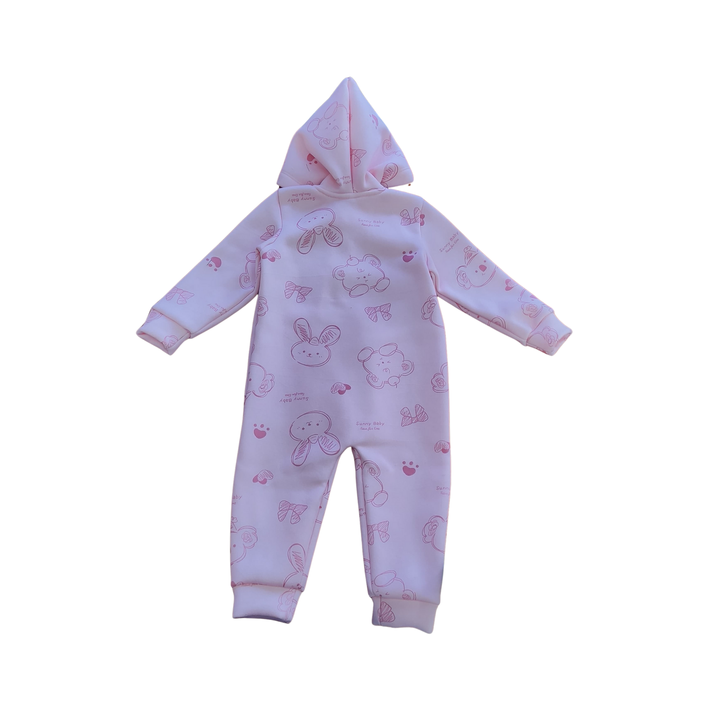 Macacón Rosa con Capucha y Conejitos – Abrigadito y Dulce como un Abrazo