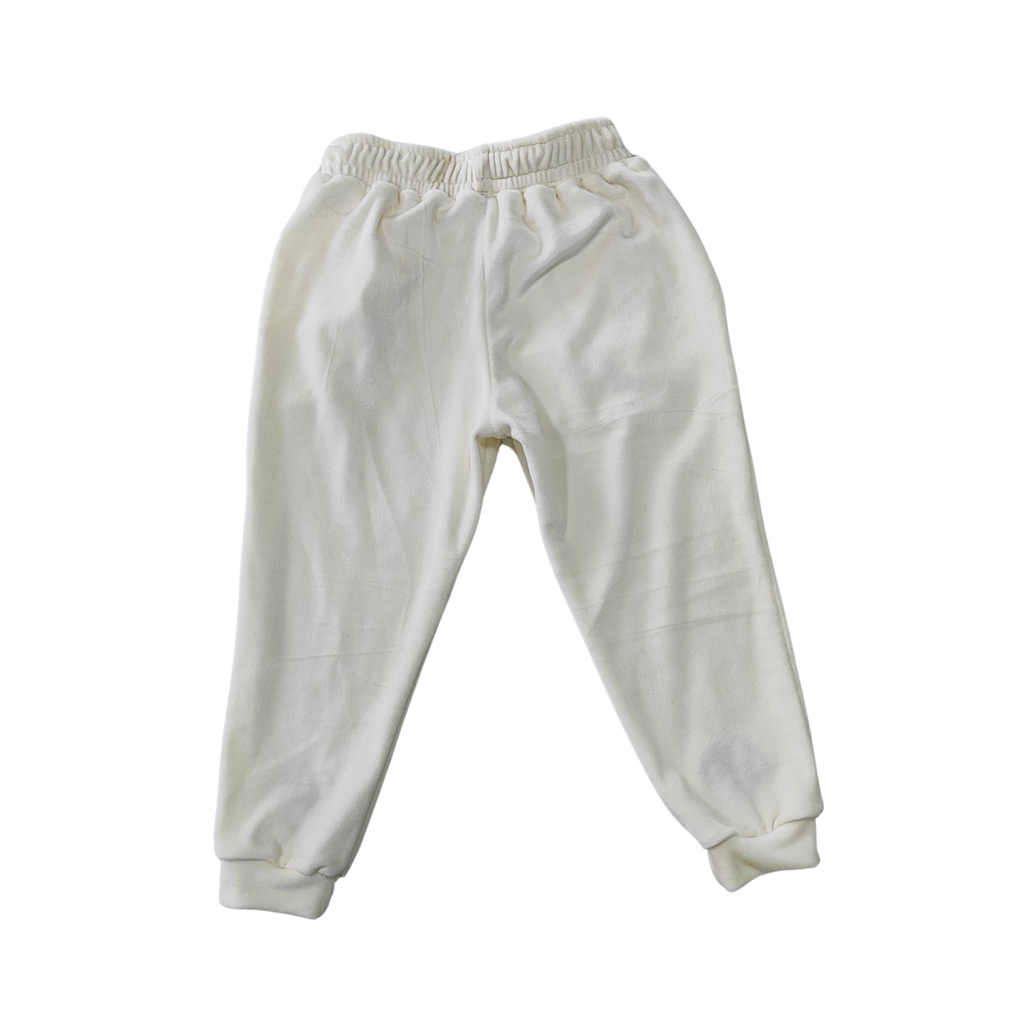 Conjunto Plush Off White con Detalles Marrones – Bordados de Osito y Patitas