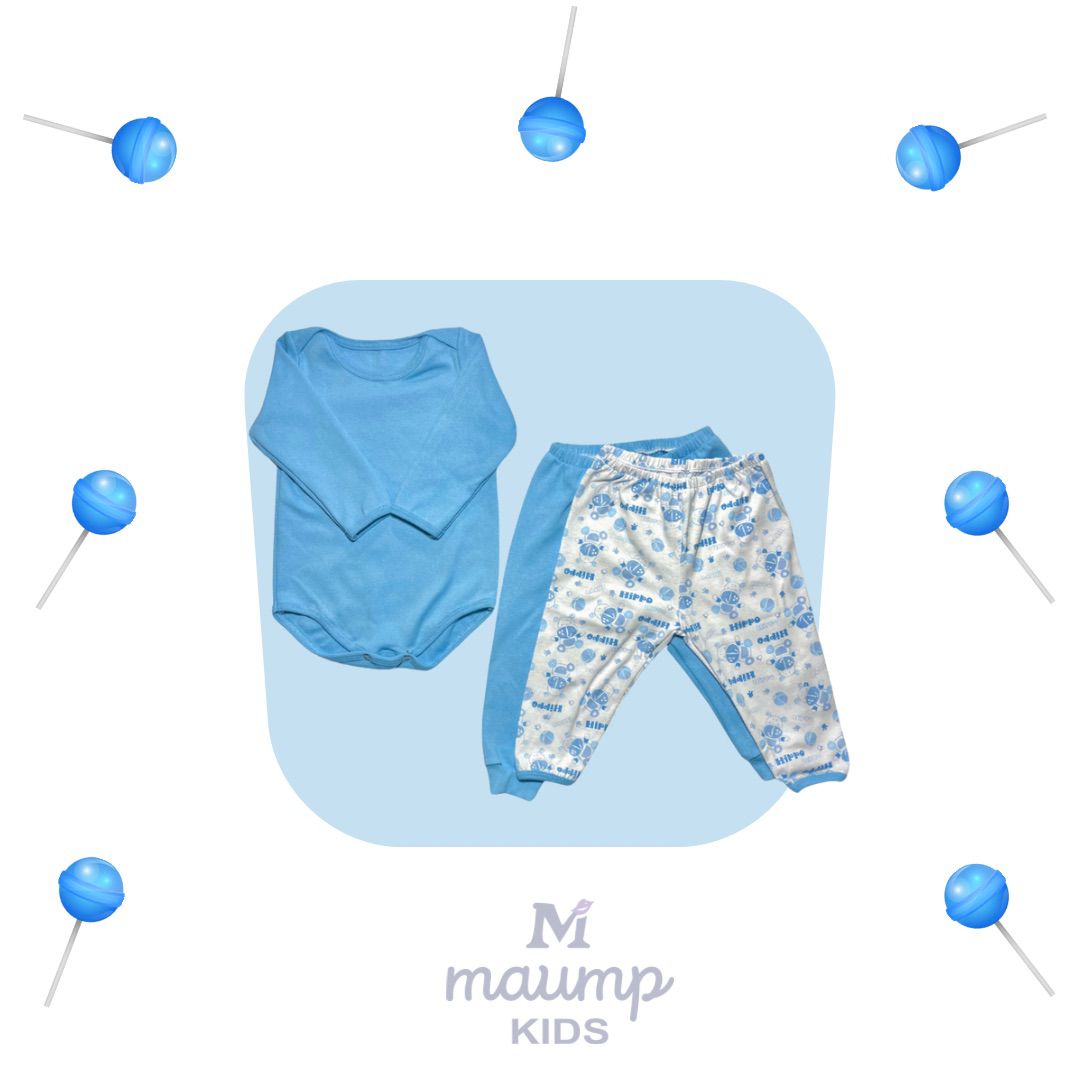 Kit 3 Piezas para Bebé – 2 Pantalones + 1 Body