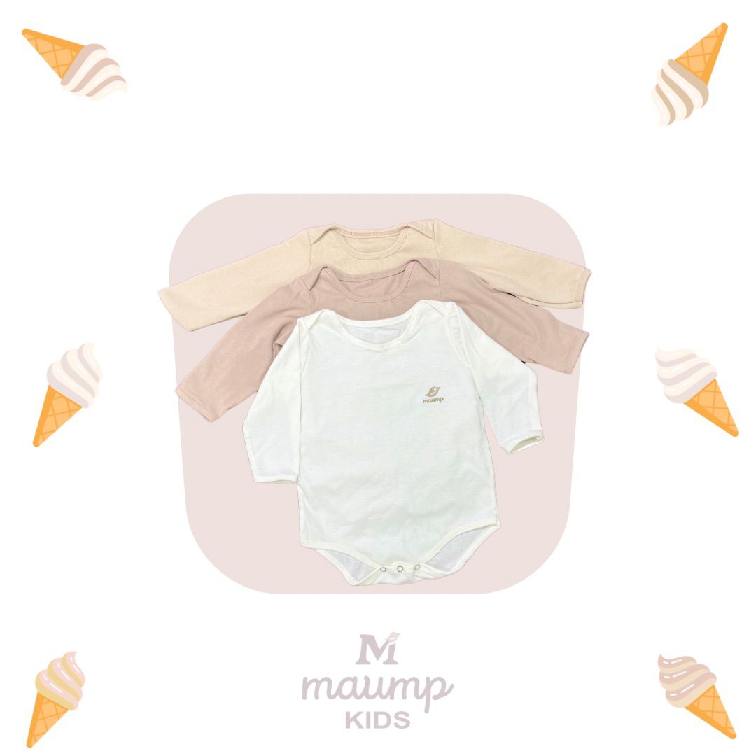 Kit de 3 Bodies para Bebé – Colores Neutros