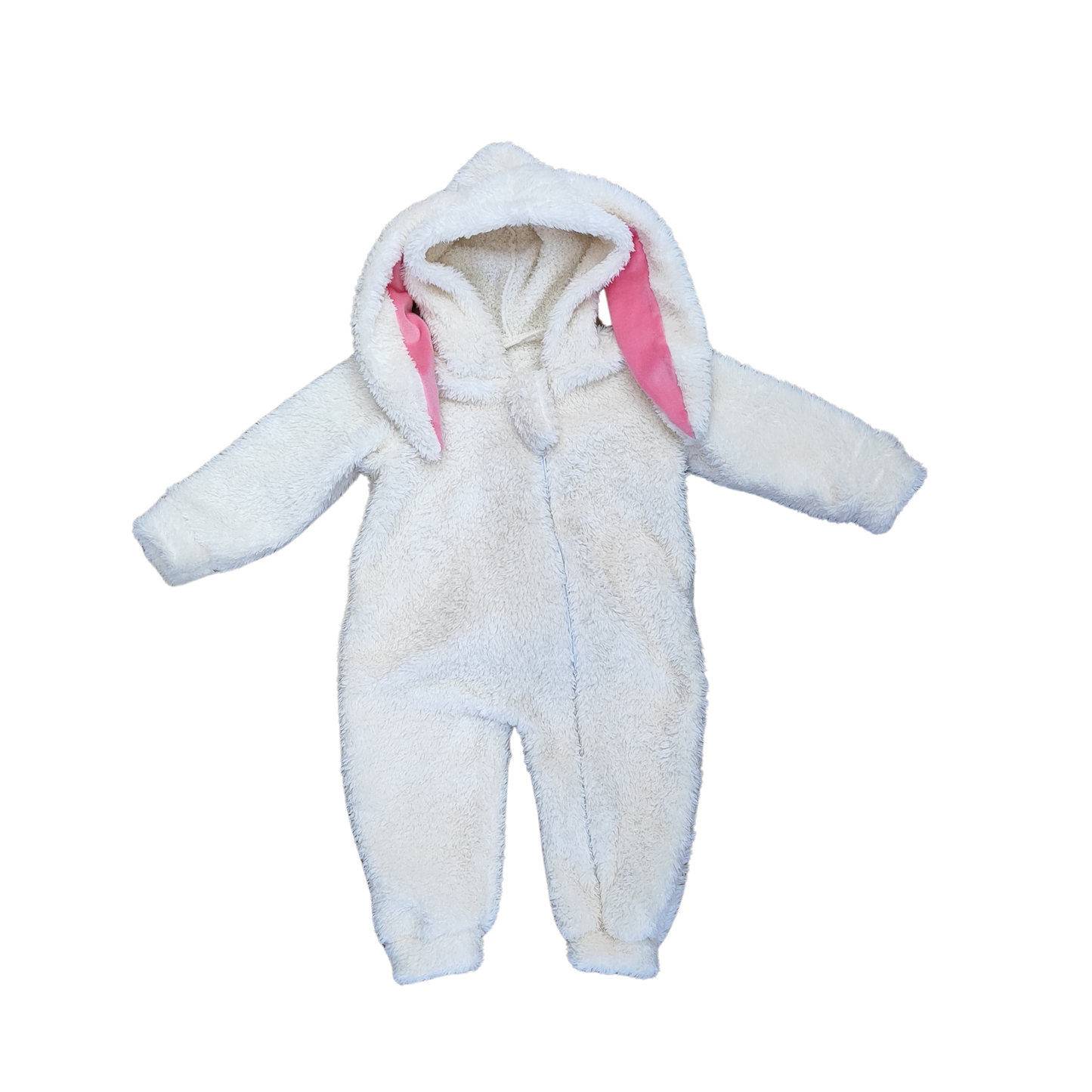 Enterito Infantil Blanco de Conejito 🐰 – Tejido Polar Verboa, con Orejitas y Colita