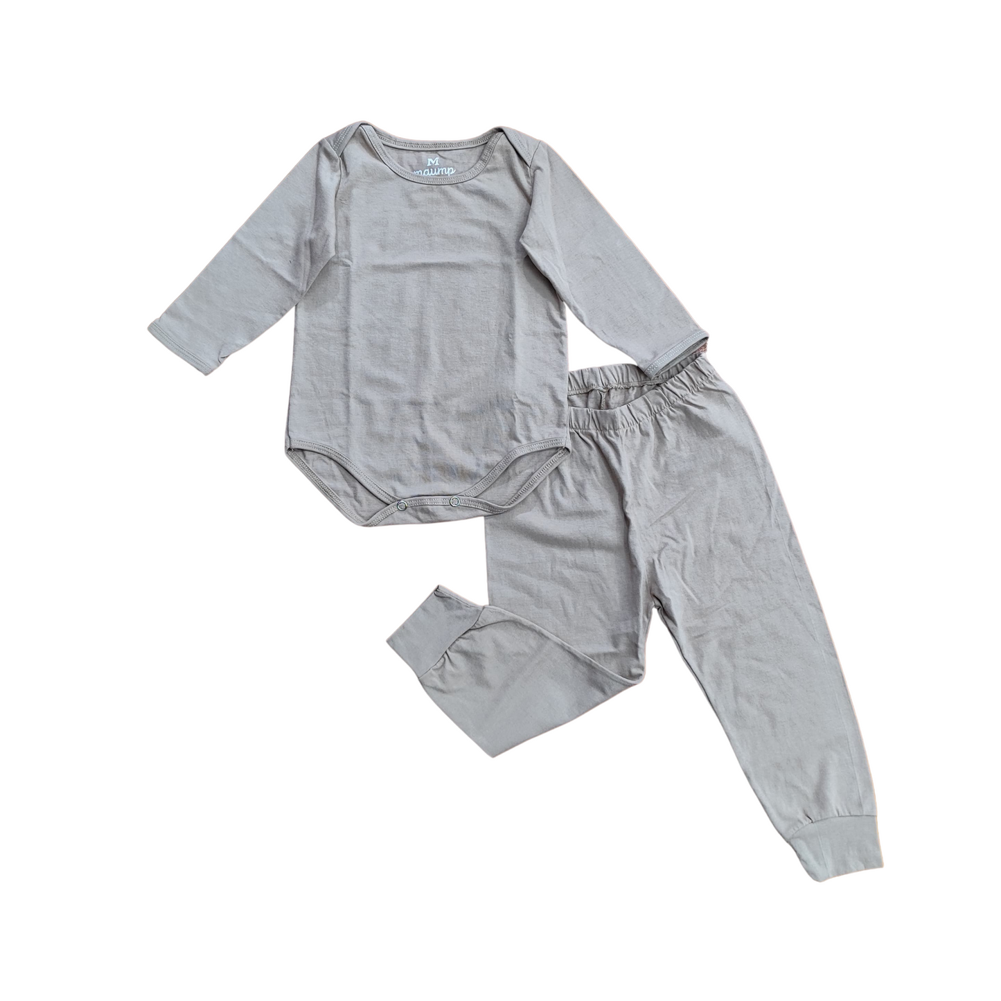 Conjunto para Bebé en Algodón Natural – Body de Manga Larga + Pantalón Liso Beige