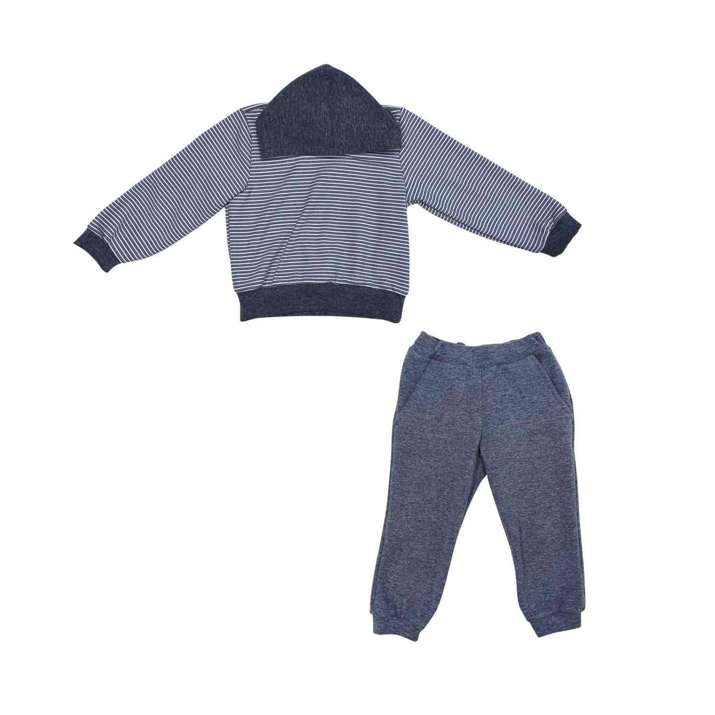 Conjunto Interlock Melange Soft Gris Oscuro – Buzo con Capucha + Pantalón