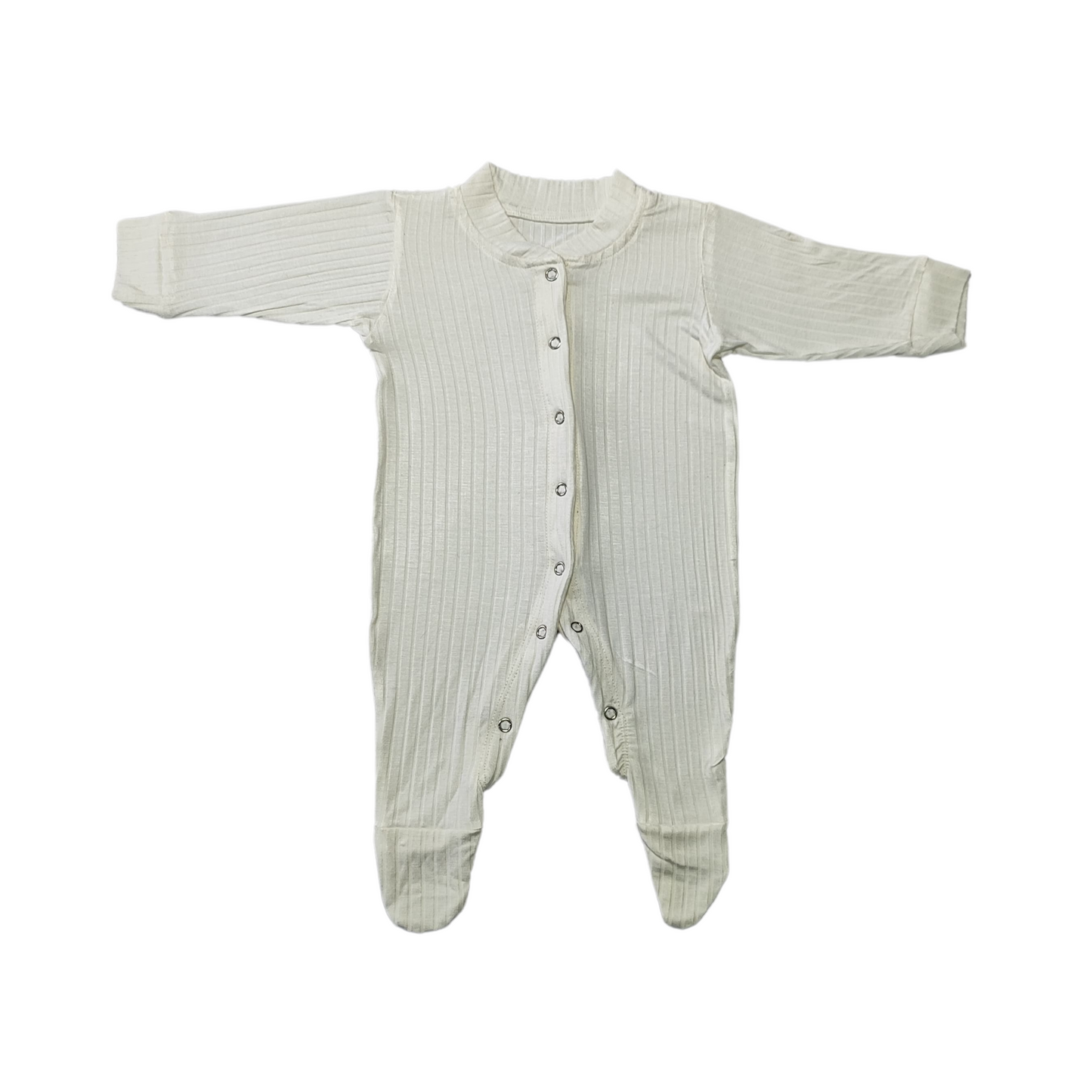 Enterito con Gorro – Tejido Canelado Off White